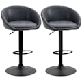 Miniatyrbild 1 av 7: Rootz Barpall - Set med 2 barstolar - Justerbar i höjdled - 360 graders vridbar design - Grå - 57cm x 50cm x 84-104cm
