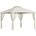 Miniatyrbild 7 av 7: Rootz Gazebo - Trädgårdspaviljong - Paviljongtält - Festtält - Med 4 X sidovägg - Väderbeständig - Metall/Polyester - Krämvit - 2,94 x 2,94 x 2,65 m