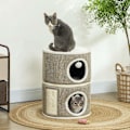 Miniatyrbillede 2 af 11: Rootz Cat Tower 3 Tier - Cat House - Condo - Plush Comfort - Ø40 X 56H CM - Brown