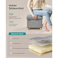 Pikkukuva 5 / 6: Rootz-istuimen rinnassa säilytys ottomaanit - Dove Grey - MDF - Liinajäljitelmä - 25D Foam - 32cm x 40cm x 33,5cm - 32L Tilavuus
