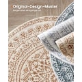 Miniatyrbild 6 av 6: Rootz Round Boho Style Matta - Cappuccino Beige - Polyesterfilt TPR - Lätt - 120 cm diameter - 1,6 kg - Utomhusmatta för inomhusbruk