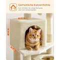 Miniatyrbillede 6 af 9: Rootz Beige Kattekradsestolpe - Kattetræ - Kradse - Spånplade Plys Sisal - Robust konstruktion - Nem montering - 49cm x 40cm x 155cm