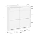 Miniatyrbillede 4 af 9: Rootz skoopbevaringsenhed - Skoopbevaring - Entreskab - Pladsbesparende design - MDF-materiale - 98x95x19cm