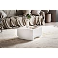 Miniatyrbillede 3 af 7: Rootz Elegant Sofabord - Kubebord - Højglans finish - Hvid - Fjernbetjeningsopbevaring - Alsidigt design - 60 cm x 60 cm x 35 cm