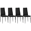 Miniatyrbild 1 av 10: Rootz Set med 4 matsalsstolar - Köksstolar - Modern design - Optimalt stöd - Maximal komfort - Hållbar och robust - 41cm x 50cm x 97cm - Svart