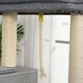 Miniatyrbillede 8 af 8: Rootz Scratching Cat Tree Climbing - Grå, Hvid - Spånplade, Sisal, Plys - 23,22 cm x 148,89 cm x 61,02 cm