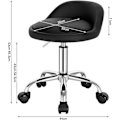 Miniatyrbild 3 av 8: Rootz Makeup Pall - Rullande pall - Justerbar höjd - Ergonomiskt ryggstöd - 30cm x 30cm x 53-65,5cm