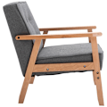 Miniatyrbillede 7 af 9: Rootz Armchair - Accent Chair - Single Sofa -lounge Chair - Upholstered Chair - With Armrests - Wooden Frame - Dark Gray - 64.5 x 70 x 74 cm
