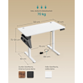 Miniatyrbillede 5 af 6: Rootz elektrisk stående skrivebord - Højdejusterbart skrivebord - Sit Stand-skrivebord - Spånplade og stål - 60 cm x 120 cm x 120 cm - Sky hvid