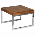 Miniatyrbillede 1 af 7: Rootz Sidebord - Massivt træ - - Sofabord - Sofabord - 60 x 60 cm - Brun - Sølv