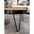 Miniatyrbillede 4 af 6: Rootz Sofabord - Sofabord - Massivt træ - Acacia - Træstamme - Brun - Metal - 115 x 70 x 40 cm