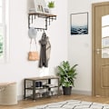 Miniatyrbillede 7 af 9: Rootz Skobænk - Skostativ - Skoskab - Industrielt - trælook, grå-sort - 73 x 30 x 45