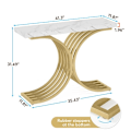 Miniatyrbillede 2 af 2: Rootz Faux Marble Console Bord - Entry Bord - Sofabord - Luxury Touch - 100,0 cm L x 30,0 cm D x 82,5 cm H.