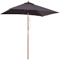 Miniatyrbillede 1 af 7: Rootz Parasol - Sammenklappelig haveparasol - Strandparasol - 3-trins Justerbar - Grantræ + Polyester - Mørkegrå - 200 x 150 x 230 cm