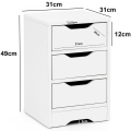Miniatyrbillede 4 af 7: Rootz natkonsol 31x49x31 cm hvid mat med 3 skuffer - Hvidt sengebord med opbevaringsplads - Natbord Simple Modern - Natbord Klein - Natbord soveværels