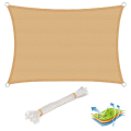 Miniatyrbillede 1 af 8: Rootz Premium HDPE Sun Sail - Skyggesejl - Privacy Screen - UV-beskyttelse - Holdbar og rivefast - Nem installation - 5m x 7m