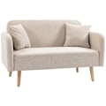 Pikkukuva 1 / 9: Rootz 2 istuttava sohva - Istuin - Sohva - Helppo puhdistaa - 130cm x 70cm x 80cm, Cream Velvet, Kumipuujalat