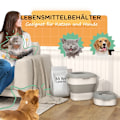 Miniatyrbild 4 av 10: Rootz Hundmatsbehållare - Djurmatshållare - Lufttät försegling - 25L/5L - ​​Vikbar design - Hjul - Torkmedel - 44cm x 32cm x 37cm