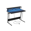 Miniatyrbillede 1 af 6: Rootz computerbord - Arbejdsstation - Arbejdsbord - Spånplade og stål - 60 cm x 120 cm x 76 cm - Skærmstativ - Ibenholt Sort - 19,6 kg - 100 kg Maks.