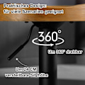 Pikkukuva 8 / 9: Rootz kääntyvä baarijakkara - Työpöytäjakkara - Puinen jakkara - Ergonominen muotoilu - 41,5 cm x (60-81 cm) x 31,5 cm - Luonnollinen mänty