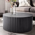 Miniatyrbillede 2 af 7: Rootz Modern Design Sofabord - Rundt bord - Elegant Lamellook - Håndlavet - Anti-Slip Nubs - Pulverlakeret jern - 67cm x 67cm x 31cm