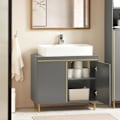 Miniatyrbillede 2 af 9: Rootz Modern Vask Underskab - Badeværelsesvask - Opbevaringsorganisator - Stilfuld grå og guld finish - Rummeligt interiør - Nem montering - 75 cm x 6