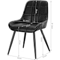 Pikkukuva 3 / 5: Rootz 6 ruokapöydän tuolin setti - Pehmustetut tuolit - Keinonahkaistuimet - Ergonominen muotoilu - Tukeva ja kestävä - Lattian suojaus - 81,5 cm x 38