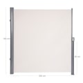 Miniatyrbillede 3 af 7: Rootz Sidefortelt - Altaner - Terrasser - Robust - Rustfast - Vandafvisende - Rivefast - Polyester - Vandtæt Pu - Antracit - 180 x 350 cm