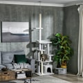 Miniatyrbillede 2 af 6: Rootz PawHut loftshøj katskrabestol - Cat Activity Center - Cat Retreat - Højdejusterbar - Flere platforme - Robust konstruktion - 60W x 40D x 225-255