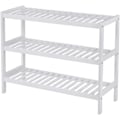 Miniatyrbillede 1 af 7: Rootz Bamboo 3-lags skostativ - Baderumsstativ - Opbevaringsstativ - Velegnet til 12 par sko - 70 x 26 x 55 cm