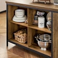 Pikkukuva 7 / 7: Rootz Dresser Buffet - Keittiösaari - Keittiökaappi - Monipuolinen säilytystila - Säädettävä hylly - Tilava muotoilu - MDF ja metallirunko - 170cm x 8