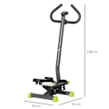 Pikkukuva 3 / 7: Rootz Stepper - Stepper LCD-näytöllä - Aerobic Ab Exercise Fitness - Harjoituskone - Teräs - ABS - Harmaa + Vihreä + Musta - 55 x 44 x 108 cm