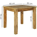 Pikkukuva 5 / 7: Rootz-pöytä 80 x 80 x 76 cm Mango massiivipuinen neliö - Maalaismainen pöytä - Design puinen ruokapöytä 4 hengelle aitoa puuta