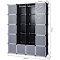 Pikkukuva 10 / 10: Rootz Vaatekaappi Click System - 14 lokeroa - Muovi - Vaatteet - Vaatekaappi ripustuskiskoilla - 143 x 36 x 178 cm