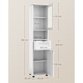 Miniatyrbillede 5 af 6: Rootz Badeværelsesskab - Opbevaringshylde - Organizer - Spånplade - Glas - 30cm x 40cm x 165cm - Cloud White - Letvægts - Nem montering