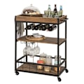 Miniatyrbillede 1 af 5: Rootz Mobile Bar Cart - Rolling Beverage Cart - Serveringsvogn - Easy Transport - 79x90x40cm - MDF & Metal med træfilm