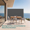 Miniatyrbillede 2 af 6: Rootz Udvidelig side markise - stålkasse - udtrækkelig solskygge - Rustbestandig - Anthracite - 160 cm x 450 cm