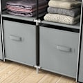 Miniatyrbillede 5 af 8: Rootz Garderobe - Stofskab - 1 Tøjstang - 2 Skuffer - Skydeskuffer - Ikke-vævet stof - Grå - 83 x 42,5 x 162,5 cm