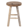 Miniatyrbild 1 av 3: Rootz Teak Stool - Rustic Seat - Natural Finish - Sustainable Teak Wood - Ø30x45cm - Lägger till organisk stil - Monterad
