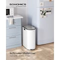Miniatyrbillede 2 af 7: Rootz stål skraldespand - Affaldsspand - Skraldespand - Fodpedal - Cloud White-Metallic Silver - PP Plast Indvendig spand - 20L & 30L Kapacitet - 49 c