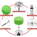 Miniatyrbild 5 av 7: Rootz Swivel Bar Pall - Lågprofilstol - Justerbar Pall - Imiterat läder - 33,5 cm Sits - 52-67 cm Höjd - 38,5 cm Base
