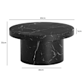Miniatyrbillede 4 af 6: Rootz Round sofabord - Moderne bord - sort look -bord - Anti -slip -funktion - 60 cm x 60 cm x 30 cm