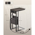 Miniatyrbillede 6 af 7: Rootz Modern Sidebord - Endebord - Sengebord - Spånplade - Stål - Polyesterstof - 30cm x 40cm x 62cm