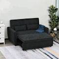 Miniatyrbillede 2 af 6: Rootz Sovesofa - Foldesofa - 2-personers stofsofa - Sofa med sovefunktion - Justerbar vinkel - Sort - 148 x 82 x 89 cm
