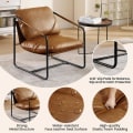 Miniatyrbillede 8 af 9: Rootz Lounge Chair - Ergonomisk hvilestol - Læsestol - Højdensitetsskum - Nem montering - Middelalderlig vintagestil - 65 cm x 80 cm x 75 cm