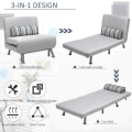 Miniatyrbillede 8 af 11: Rootz Justerbar Sofa - Foldeseng - Gæsteseng - Sovesofa - Foldemadras - Grå - 75 X 70 X 75 Cm