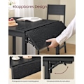 Miniatyrbillede 5 af 6: Rootz Folde Spisebord - Ibenholt Sort - Blæk Sort - Spånplade Stål - Pladsbesparende - 78 cm x 120 cm x 76,2 cm - Letvægt 17,5 kg