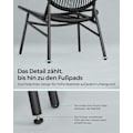 Miniatyrbillede 8 af 9: Rootz 3-delt udendørs møbelsæt - Havesæt - Terrassebord og stole - PE Materiale - Vejrbestandig - 50cm x 45cm | 68 cm x 74 cm x 78 cm