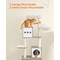 Miniatyrbild 2 av 10: Rootz 2 i 1 skrapstolpe - Kattträd - Skrapstång - Spånskiva - Plysch - Sisal - Robust konstruktion - Enkel montering - 60cm x 52cm x 185cm