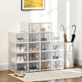 Miniatyrbillede 2 af 7: Rootz Modular Shoe Storage Boxes - Skoskabe - Gennemsigtige arrangører - Holdbar plast - 25L x 35W x 19H cm